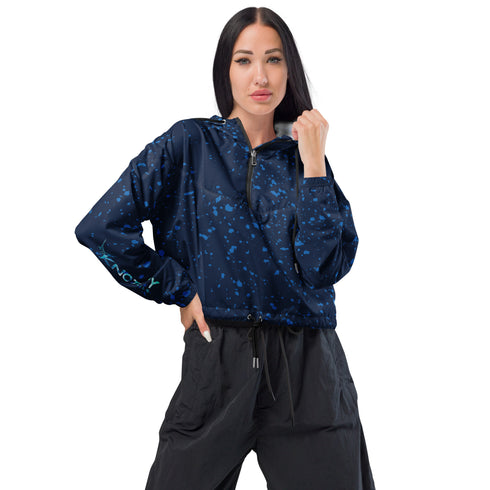 Blue Mahi-mahi Dolphin Women’s cropped windbreaker